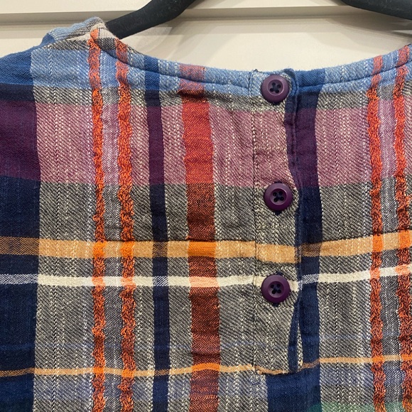 Ace & Jig Pocket Button Back Top in Multi Plaid Small - Picture 4 of 9